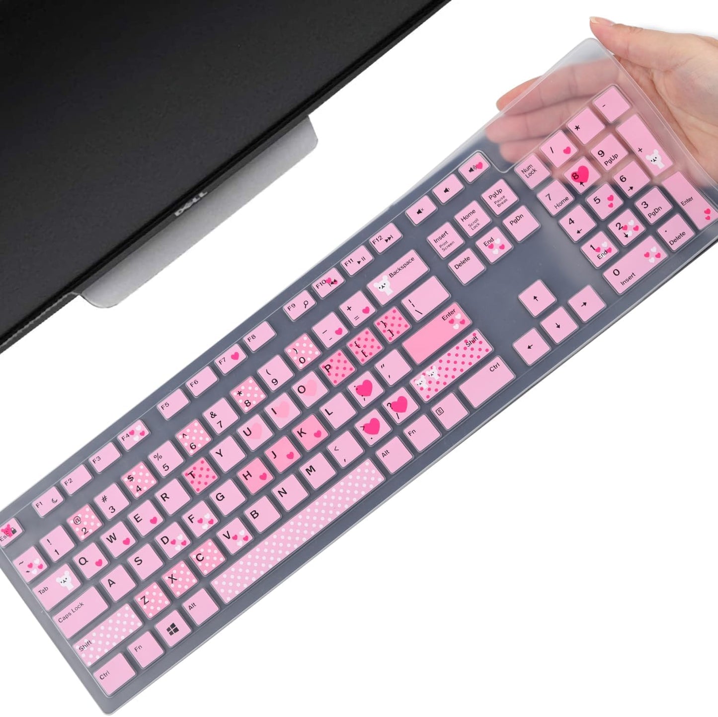 Keyboard Cover Skin for Dell KM636 KB216 KB216t KB216d KB216p Wired & Wireless Keyboard, Dell Optiplex 5250 3050 3240 5460 7450 7050, Dell Inspiron Desktop 24" 27" 5400 5490 7700 7790 3475 3670 3477