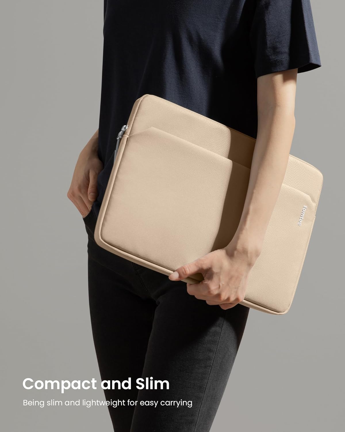 tomtoc Slim Laptop Sleeve Case for 13-inch New MacBook Air M4/A3420 M3/A3113 M2/A2681, M1/A2337 2025-2018, MacBook Pro M2/M1, Water-Resistant Protective Carrying Case with Accessories Pocket
