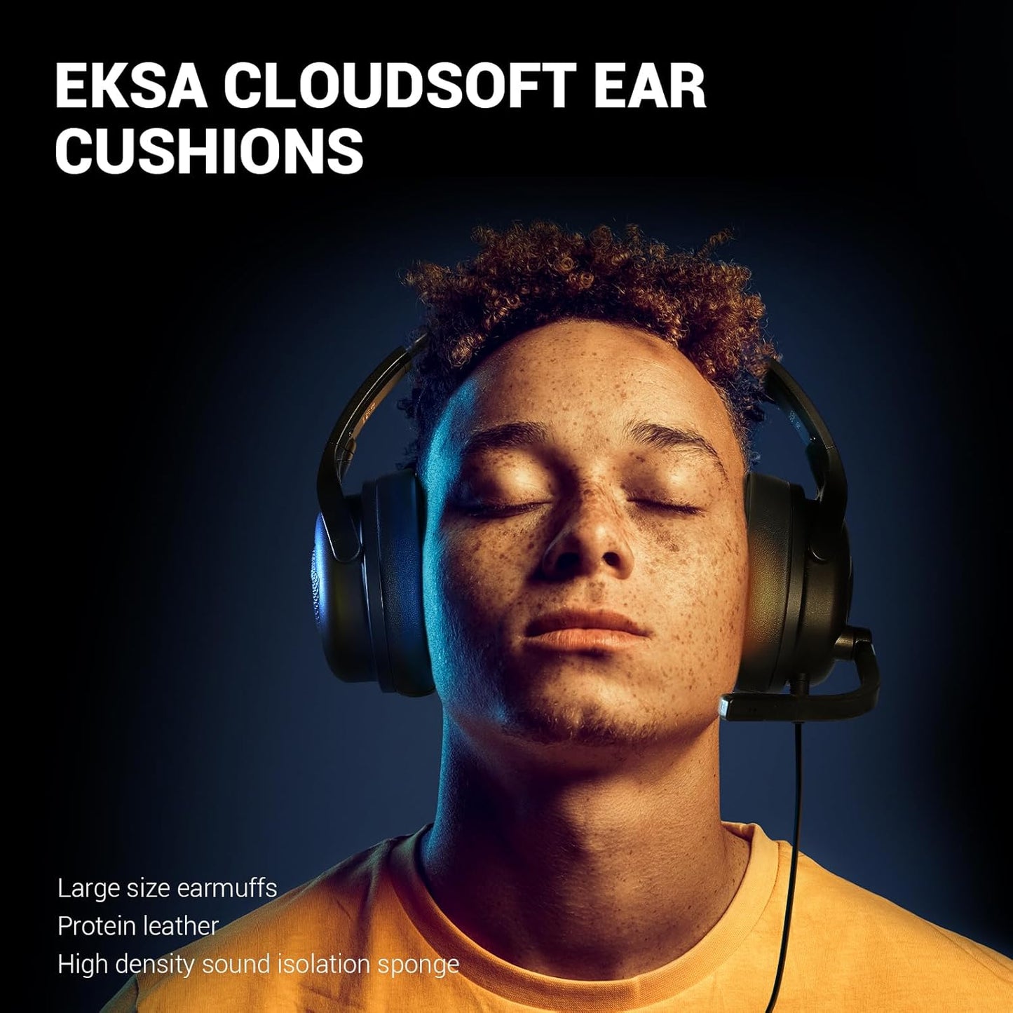 EKSA Headset with Microphone for PC, Computer Headphones with Noise Cancelling Microphone, Over-Ear All Day Comfortable, Immersive Sound 3.5mm Wired Gaming Headset for Laptop/Xbox/Switch/PS4/PS5