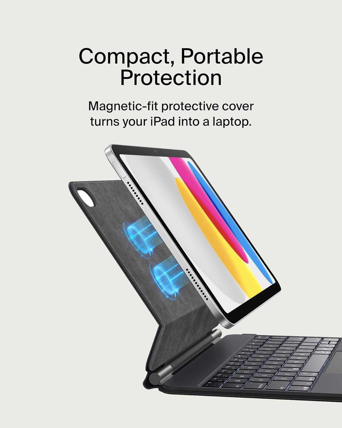 Belkin Pro Keyboard Case w/Magnetic Stand, Backlit Bluetooth Keyboard, Multi-Gesture Controls, Magnetic Apple Pencil Storage Compatibility, & Multimedia Keys for iPad 10th Generation 10.9" - Black