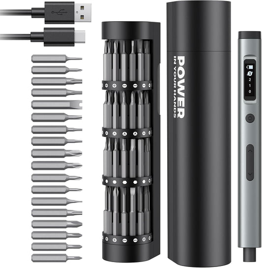 90-in-1 Mini Electric Screwdriver, SMOOTHARMOR Precision Screwdriver Set Cordless with 78 S2 Bits, 0.15-0.55 N.m Torque, Magnetic Storage, 500mAh, LED Light, Power Repair Tool Kit for Phone Laptop PS5