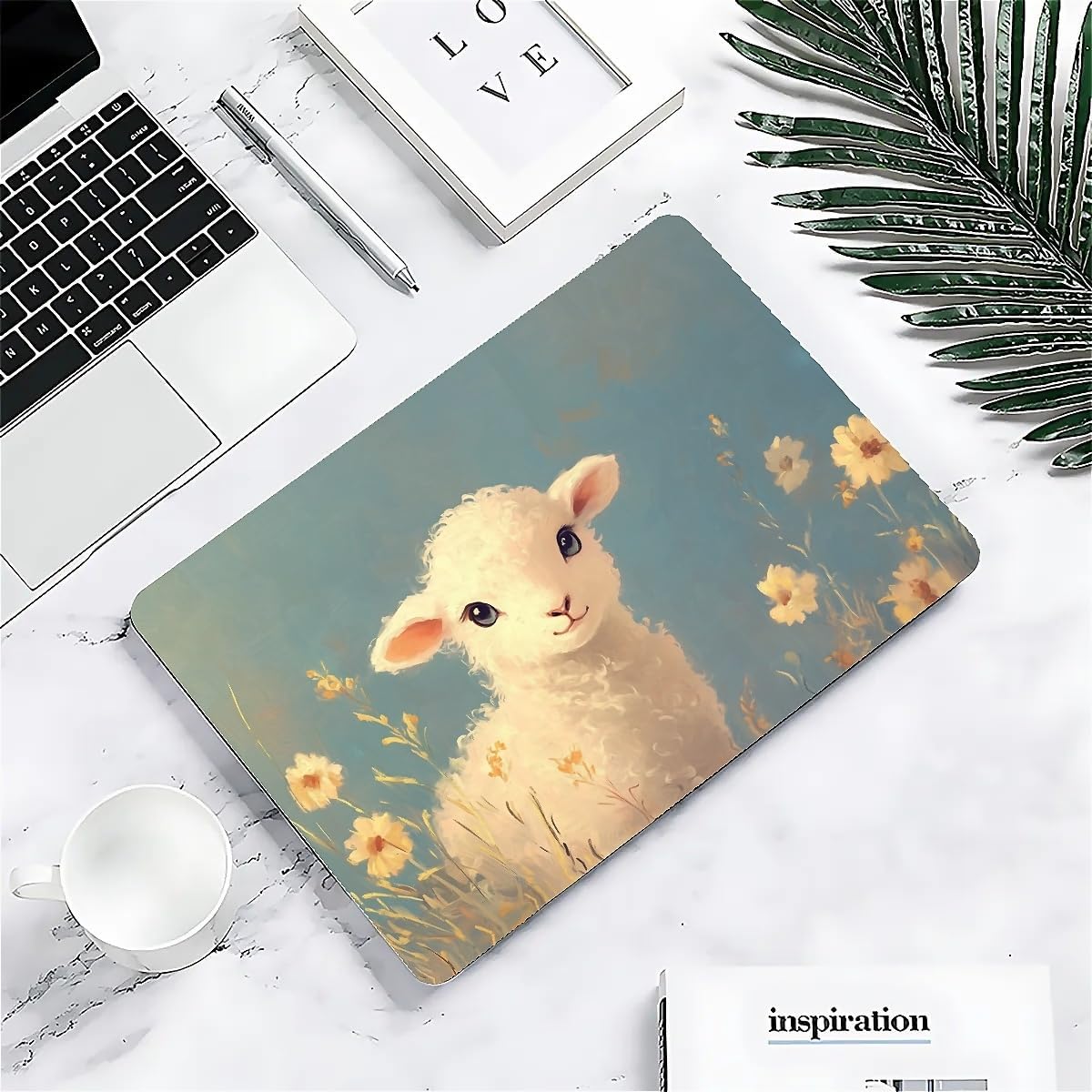 Compatible with MacBook Air 13.3 13.6 Inch Case 2022 2021 2020 2019 Plastic Hard Shell Case Cover,13.3 Air (A1932/A2179/A2337), Cute Little Lamb