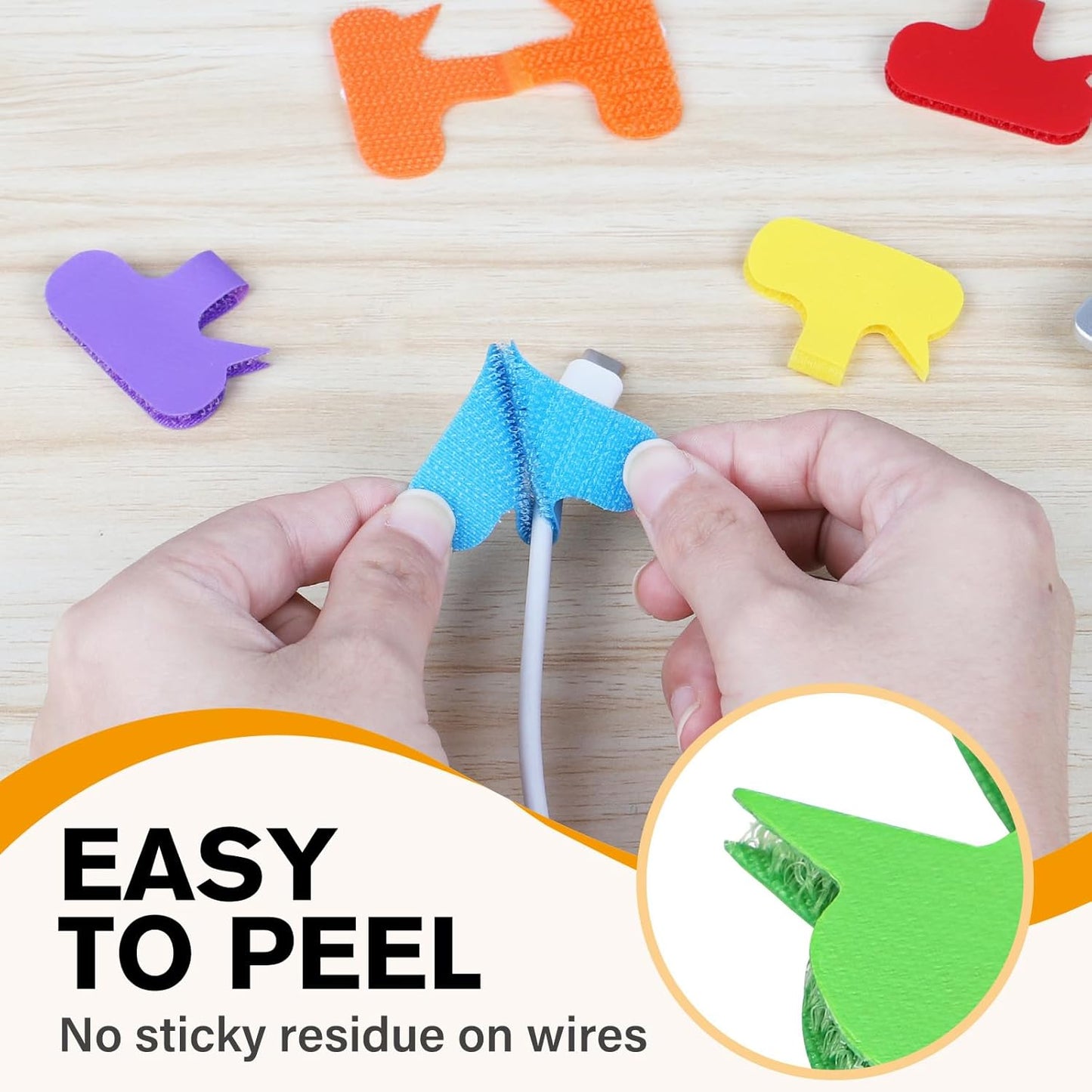 36Pcs Large Cable Cord Labels - 8 Colors Reusable Write-On Wire Tags, Cord Identification Labels for Electronics, with 40Pcs Label Stickers, Cable Management for Home, Office, Oval