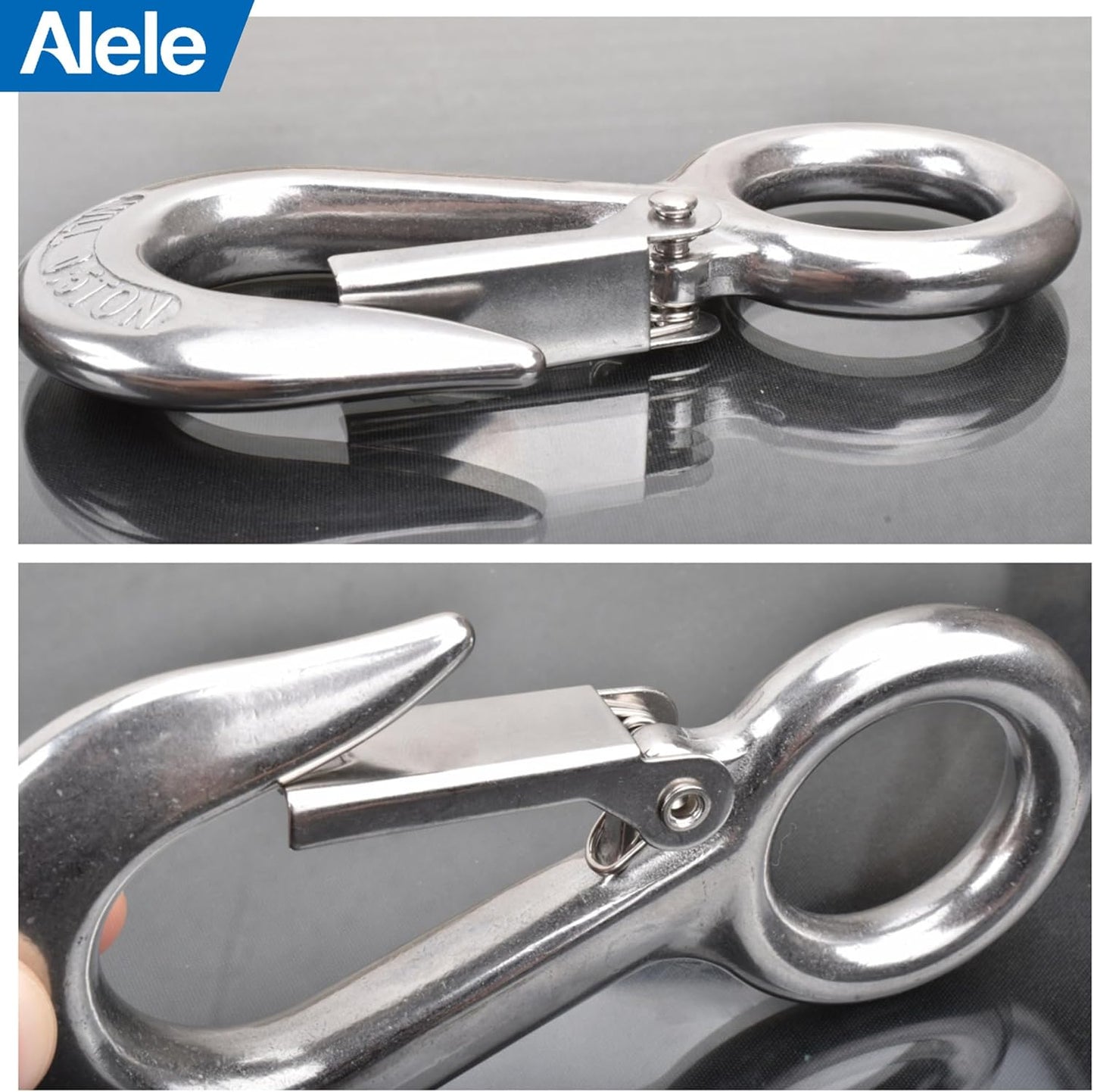 Alele 0.5T Crane Scale Grab Hooks,Slip Hooks,Stainless Steel Lifting Hook Rigging Accessory (Grab Hooks 500kg)