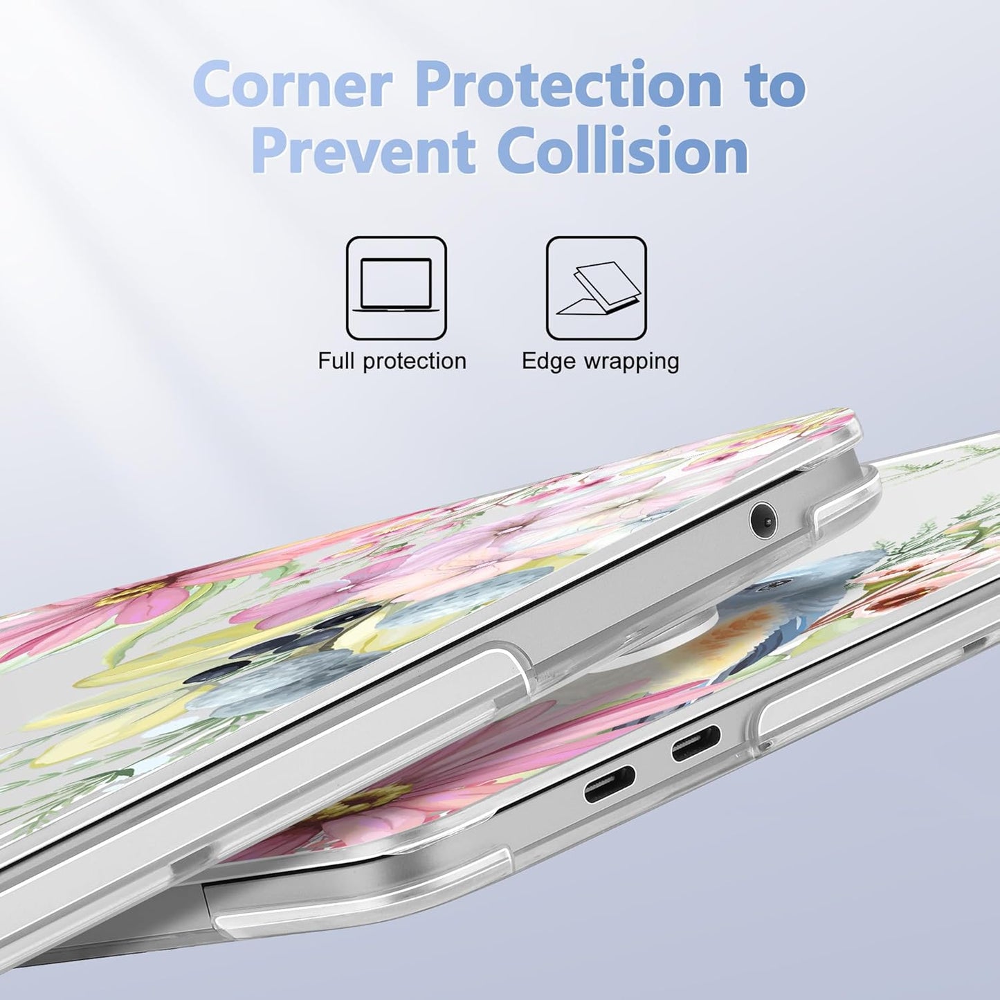 May Chen Compatible with MacBook Pro 13 inch Case 2022 2021 2020 Release Models A2338 M2 M1 A2251 A2289, Plastic Hard Shell Case + Keyboard Cover for Mac Pro 13" with Touch Bar, Blue Bird