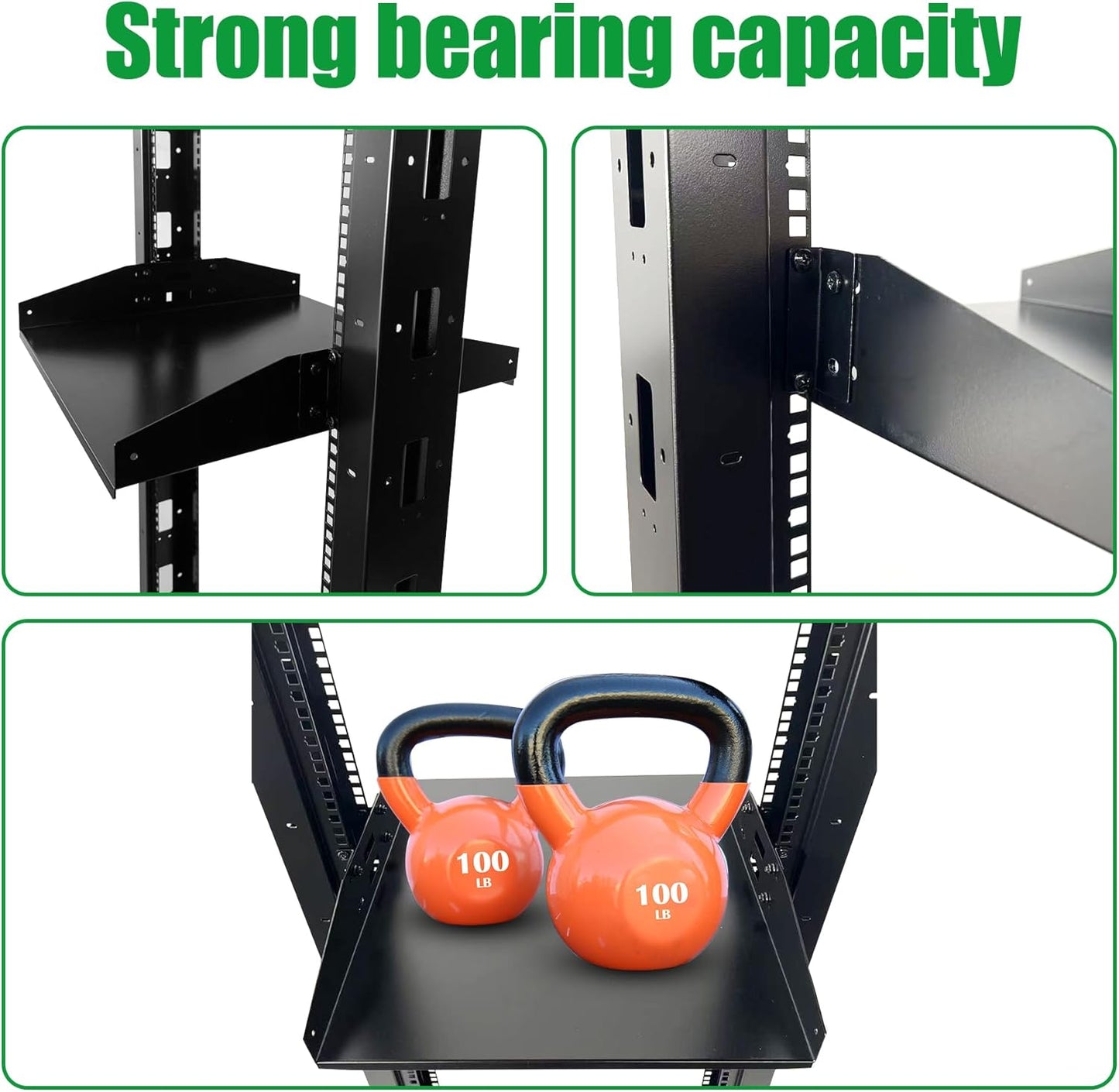 2 Post 29U Open Frame Server Rack 2-Post Server Rack Network Rack,Comes with 2 Center Trays,for 19 Inch Equipment, Networking Data & IT Devices,1260lbs Weight Capacity Rack(2P-LD-29)