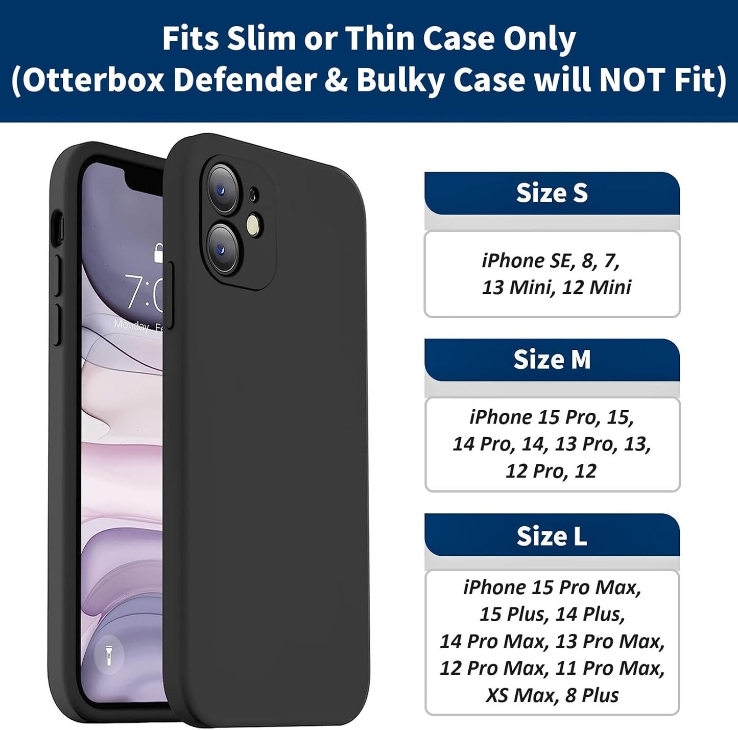 Holster for iPhone 17 Air, 17 Pro, 17, 16e, 16, 16 Pro, 15, 15 Pro, 14, 14 Pro, 13, 13 Pro - Leather Holster Case with Belt Clip, Pouch with Magnetic Closure (Fits Slim/Thin Case Only)