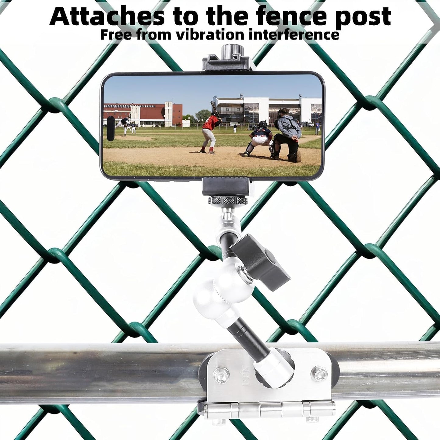 Magnetic Phone Fence Post Mount + Fence Clip Kit for Gamechanger for Mevo Start, GoPro, iPhone, DJI Osmo Pocket 3 and Action Cameras, for Recording Baseball,Softball and Tennis Games