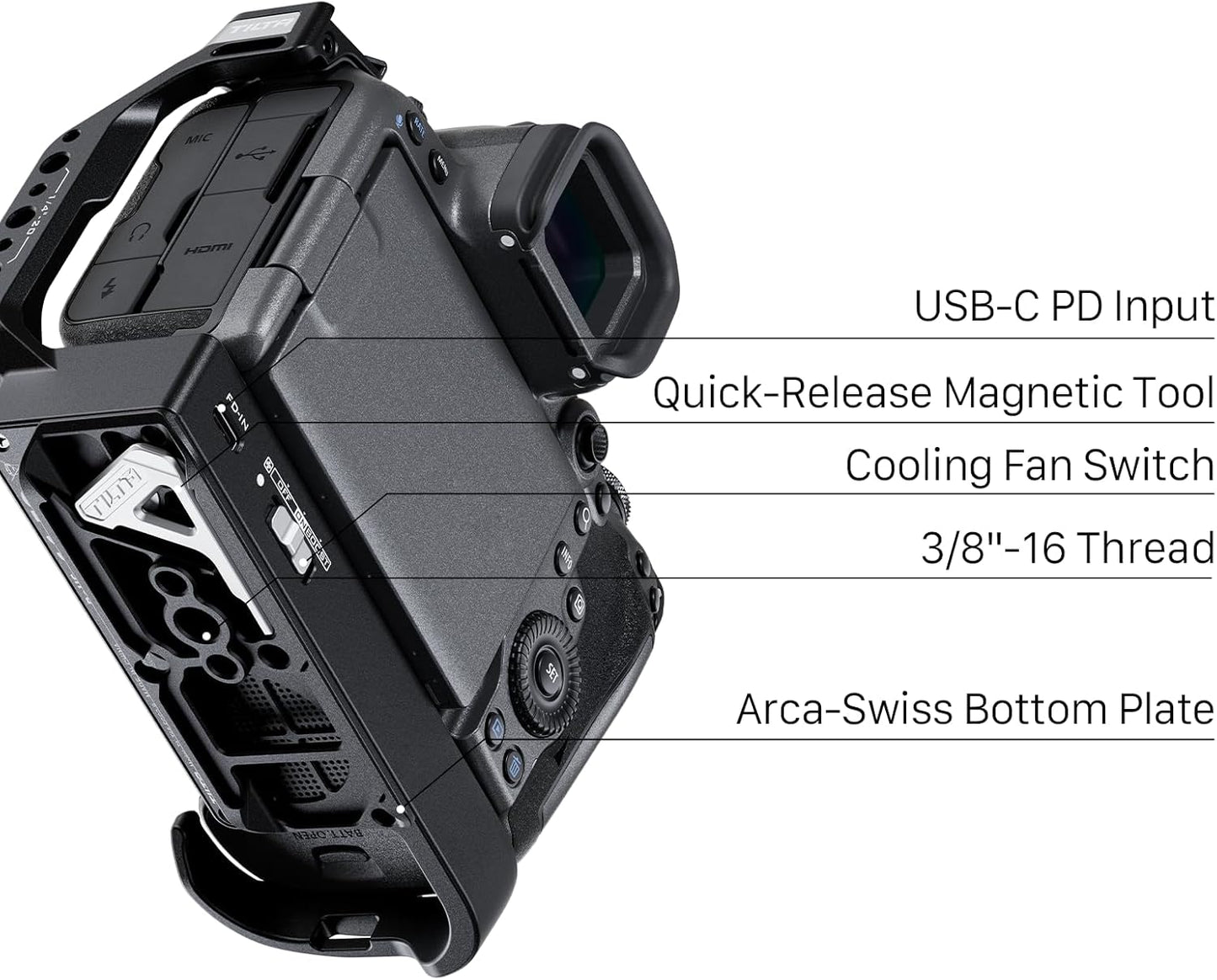 Tilta Camera Cage Advanced Kit with Cooling System Compatible with Canon R5 Mark II - Black