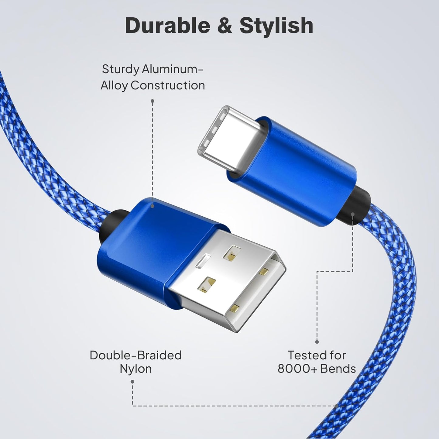 Elebase for iPhone 16 Car Charger Cable 1.5/3.3/6.6FT 3 Pack,Type C Charging Cord for Car iPhone 16 Pro Max Plus 15,Kindle Fire HD 2022 12th,10 9th,8 10th Generation,Samsung Galaxy S24,S23,A54 Flip 6