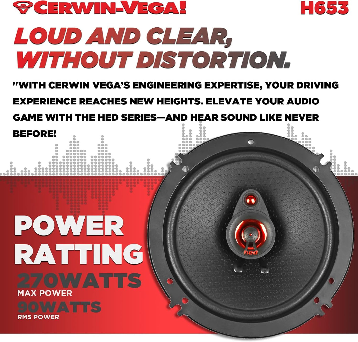 CERWIN-VEGA! HED 2025 Edition – 6.5” 3-Way Coaxial Full Range Speaker System - H653