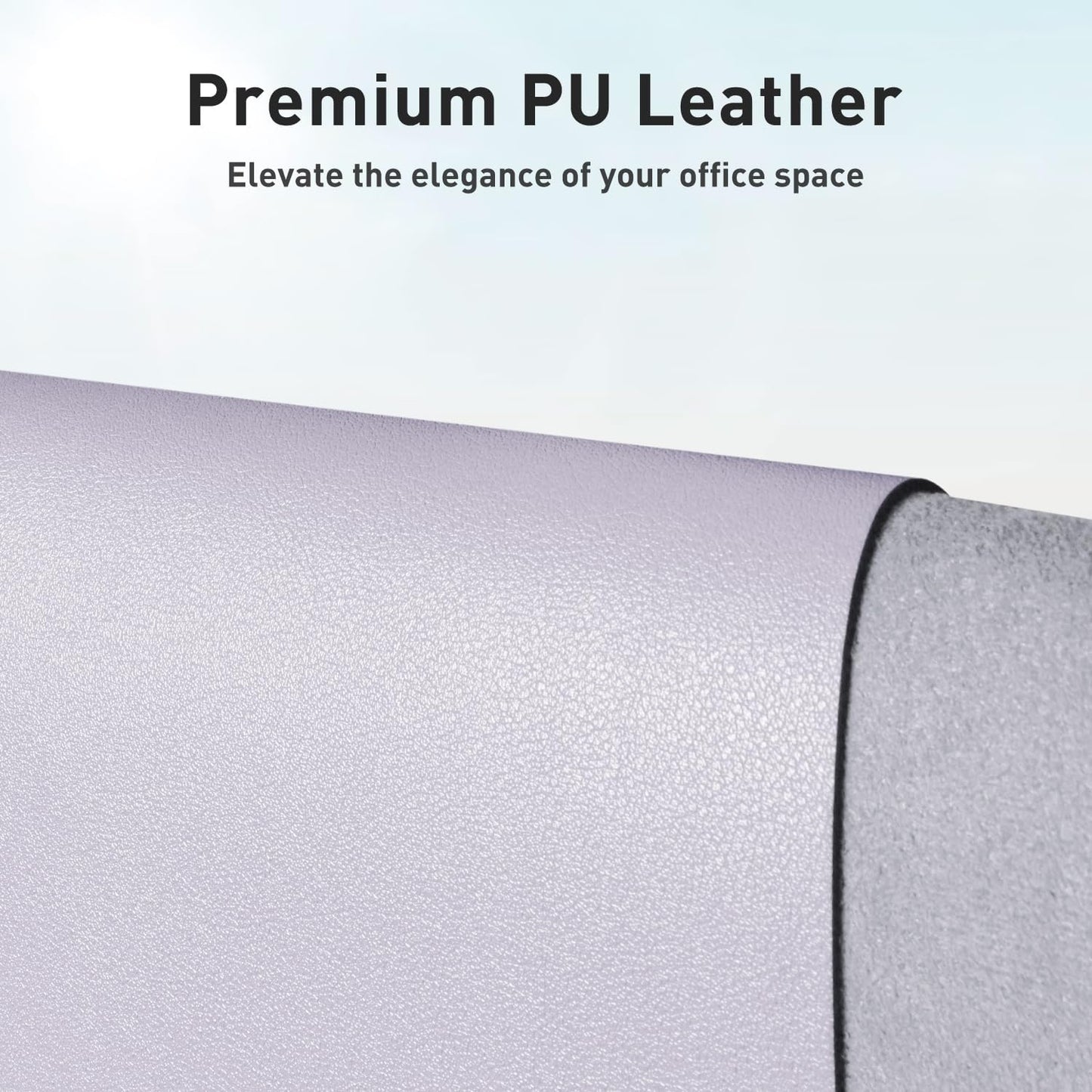 Aothia Large PU Leather Desk Pad Protector – Non-Slip Mouse Pad & Writing Mat for Office/Home, Waterproof, Easy to Clean (36" x 17", Soft Lavender)