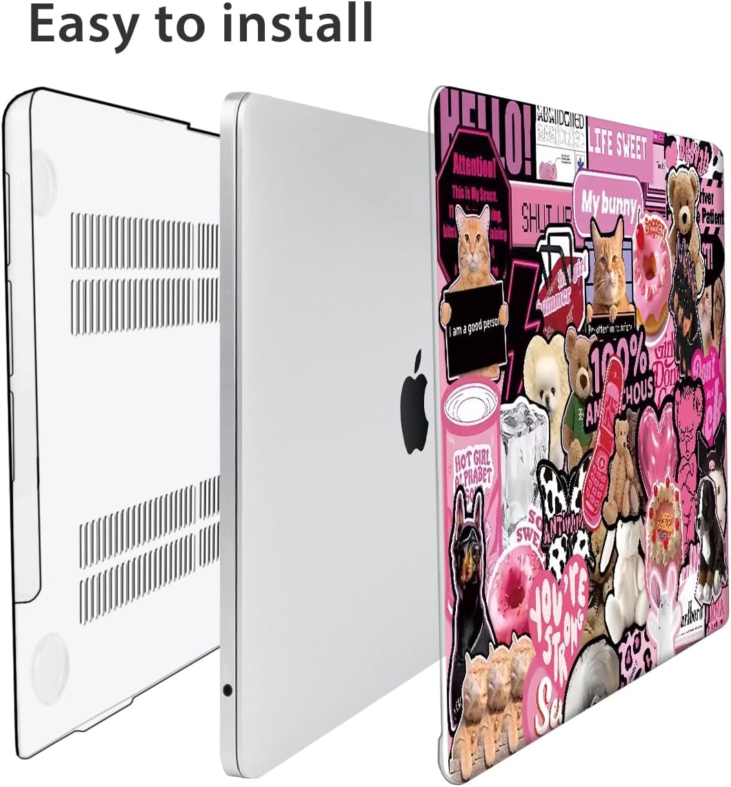 for 2025 2024 2023 2022 MacBook Air 13 inch Case M4 A3240 M3 A3113 M2 A2681 with Touch ID& 13.6" Liquid Retina Display, Plastic Hard Shell&Keyboard Cover&Screen Film&Webcam Cover, Puzzle