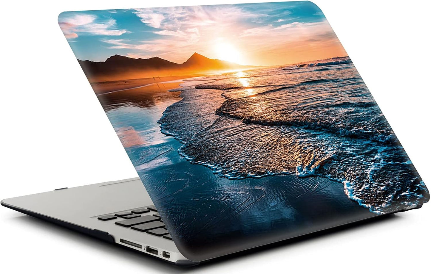 Beach Sunset Hard Case Compatible with MacBook Air 13 Inch Case 2017 2016 2015 2014 2013 2012 2011 2010 Release A1466/A1369,AMCJJ Plastic Hard Shell Cover & Keyboard Cover &Screen Protector