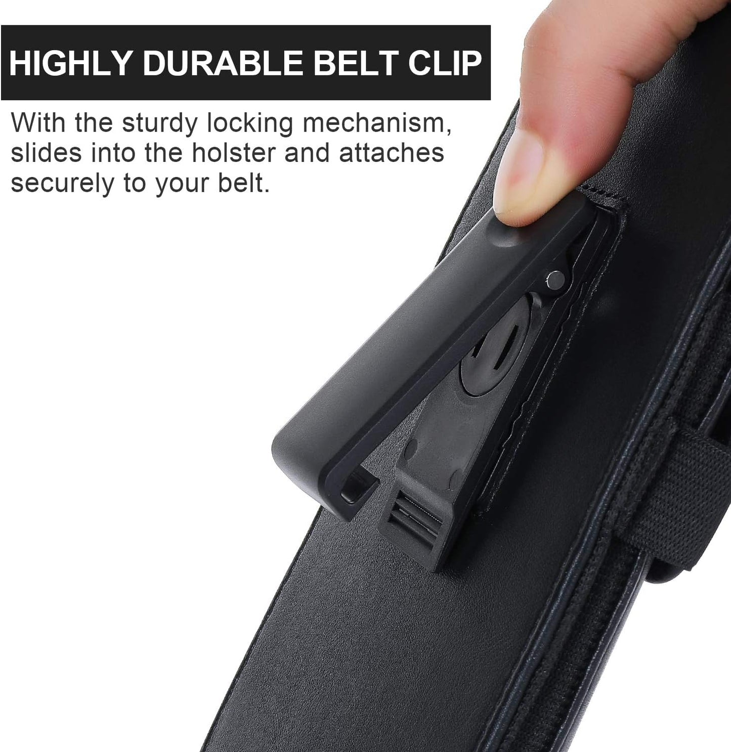 BECPLT Phone Holster for Apple iPhone 17 Pro 16/15/14/13/12/11 Pro Leather Belt Case,Swivel Clip Pouch Holster Belt Clip Case for Galaxy S25 S24 S23 S22 S21 Google Pixel 5 4a 5G 4 LG -Black