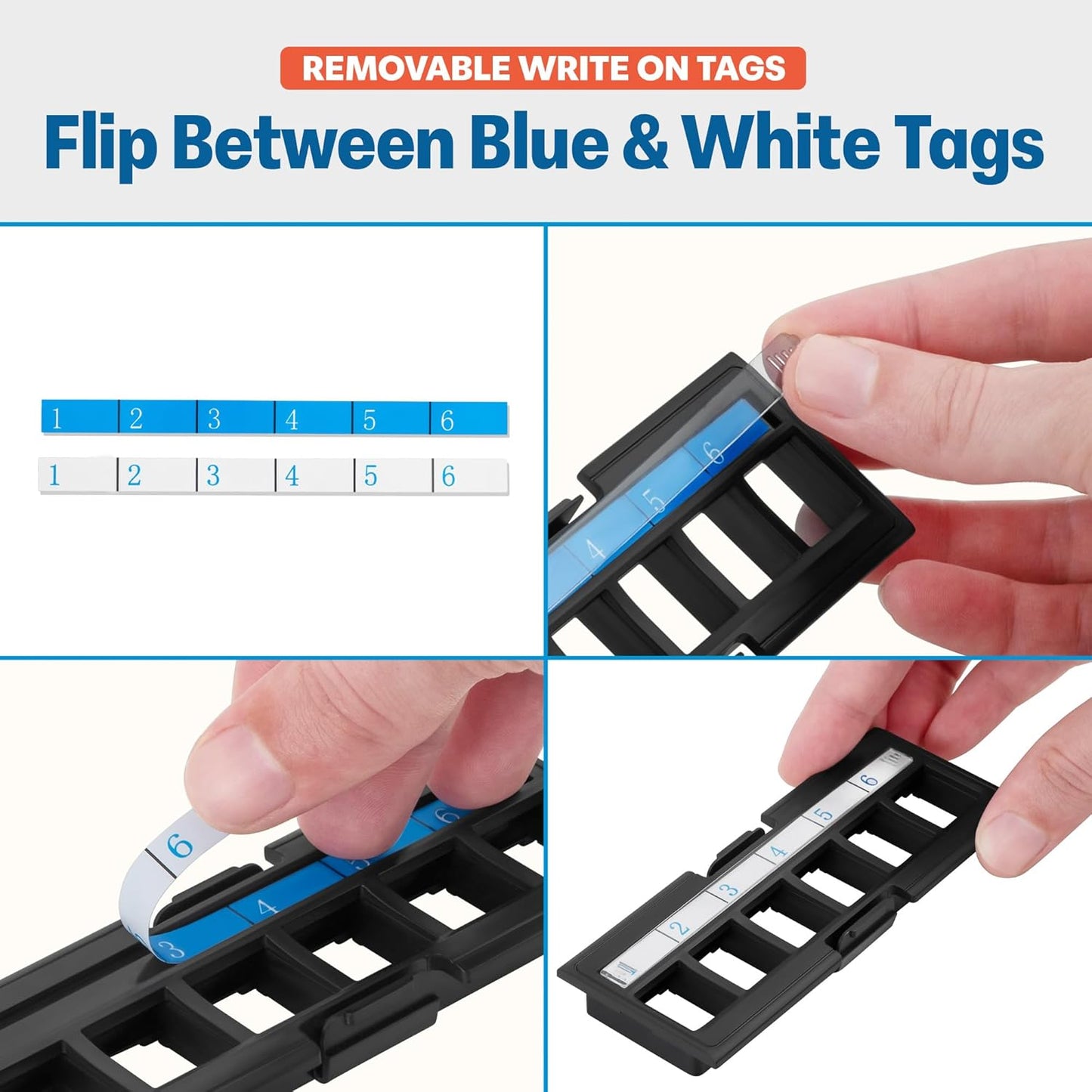 Everest 24 Port Keystone Patch Panel (1-Pack) - Removable 6-Port Panels - Use with Slim Profile Keystones ONLY (Wider Jacks May not fit Side by Side) - with Adjustable Rear Cable Management Bar