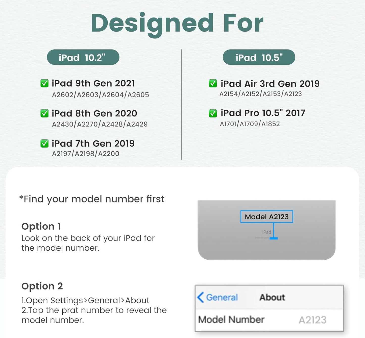 BLUTLOTUS Keyboard Case for iPad 9th/8th/7th Generation 10.2 inch 2021/2020/2019, iPad Pro 10.5-inch Case with Keyboard,iPad Air 3 2019, 7 Color Backlit Removable Wireless Keyboard Folio Case(Teal)