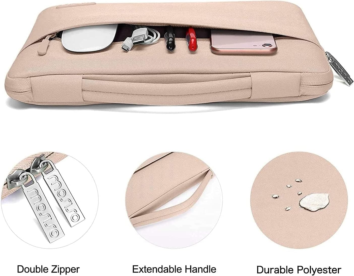 MOSISO Compatible with MacBook Air 13 inch Case 2025 2024 2023 2022 M4 A3240 M3 A3113 M2 A2681, Hard Shell&Sleeve Bag&Keyboard Skin&Webcam Cover&Screen Film for MacBook Air 13.6 inch, Camel