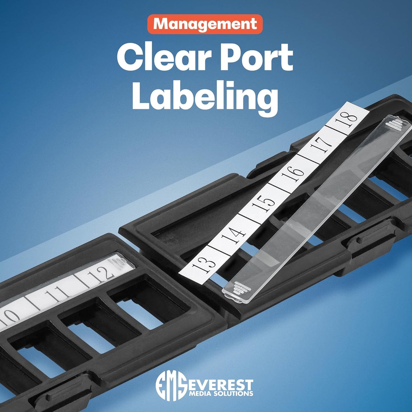 Everest Media 12-Port Keystone Patch Panel (4-Pack) - Removable 6-Port Panels - with 89D Wall Mount Bracket - Vertical/Horizontal Installation - 8 Blank Keystone Jack Inserts Included