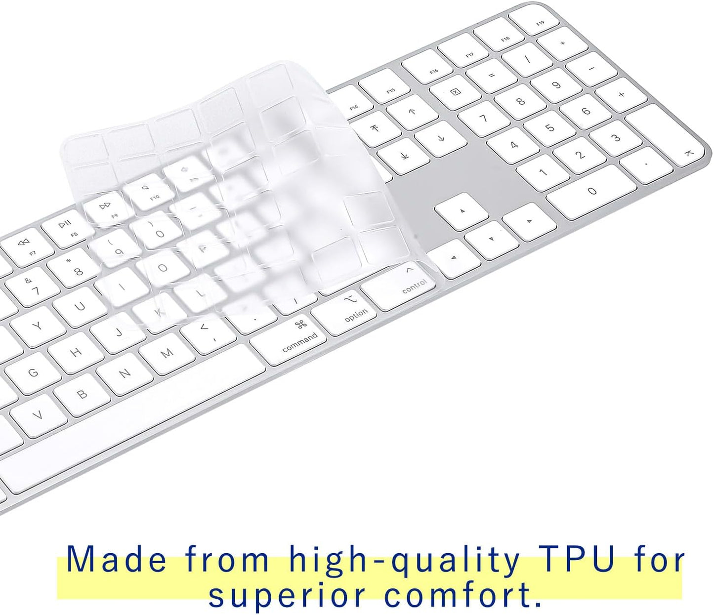 Keyboard Cover for 2024 M4 iMac Magic Keyboard (Europe Layout, 7 Shape Enter Key)(Model A3119, Touch ID, with Numeric Key) - Ultra Thin, Protective and Clear Keyboard Cover Protector Skin