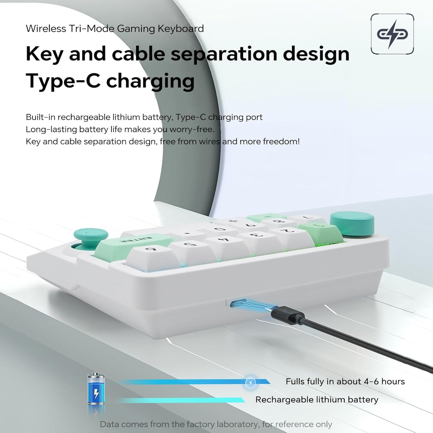 Adventurers W909 Wireless RGB Mechanical Numeric Keypad, Hot-Swappable, Macro-Programmable Numpad, Joystick & Knob Control for PC/Tablet/Laptop/Phone, Tri-Mode Connectivity (White)