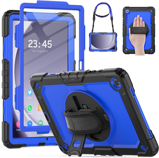 HXCASEAC Case for Samsung Galaxy Tab A9+ Plus 11 Inch, Protective with Screen Protector/Hand Strap/Pen Holder, Sturdy Shockproof for Samsung A9 Plus Tablet Case SM-X210 SM-X216 SM-X218 - Blue