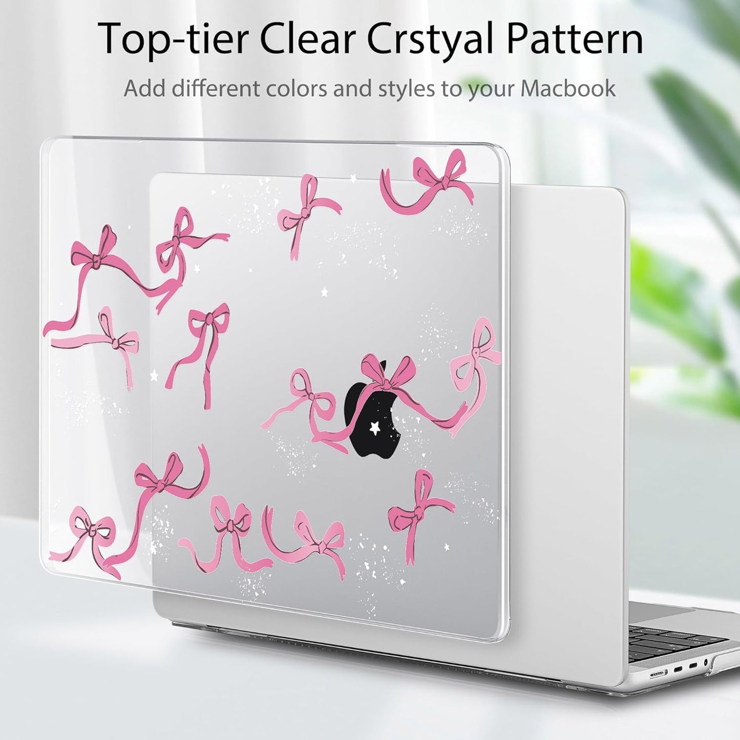 Tuiklol for MacBook Pro 14 Inch Case 2024-2021 Release M4 A3112 A3401 A3185/M3 A2918 A2992/M2 A2779/M1 A2442 Pro/Max,Hard Shell Case with Keyboard Cover & Screen Protector for Touch ID,Bow