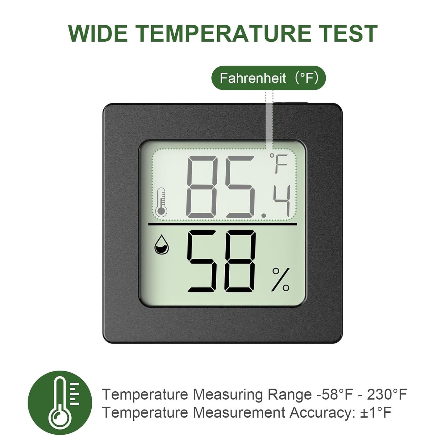 2 Pcs Digital Hygrometer Indoor Thermometer Humidity Meter Room Thermometer with Temperature and Humidity Monitor Mini Hygrometer Thermometers ℉/℃ for Greenhouse Cellar by QPEUIM