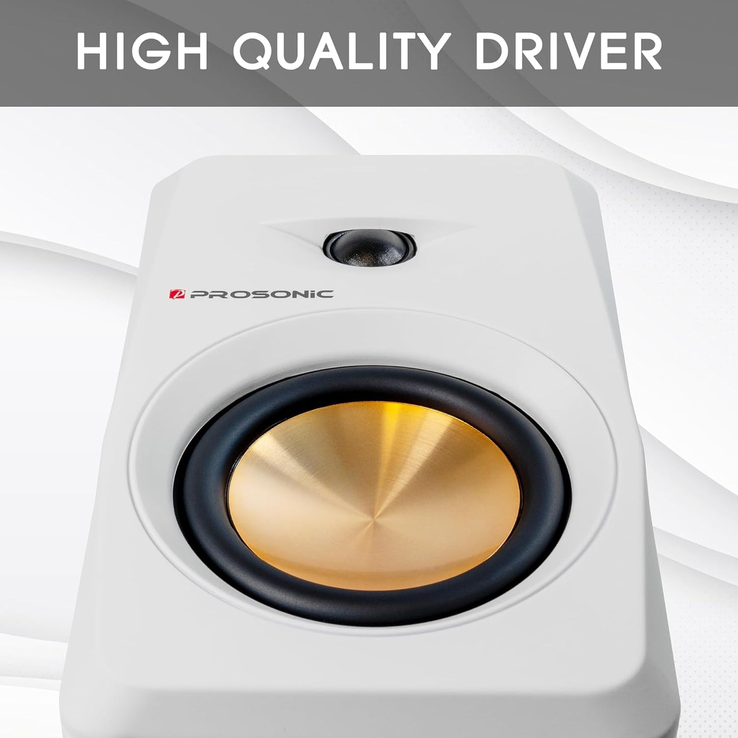 Active Bluetooth Bookshelf Speaker Studio Monitor Home Theater, Optical Input, Coaxial Input, 2 x RCA Aux Input, 30 Watts x 2 (White)