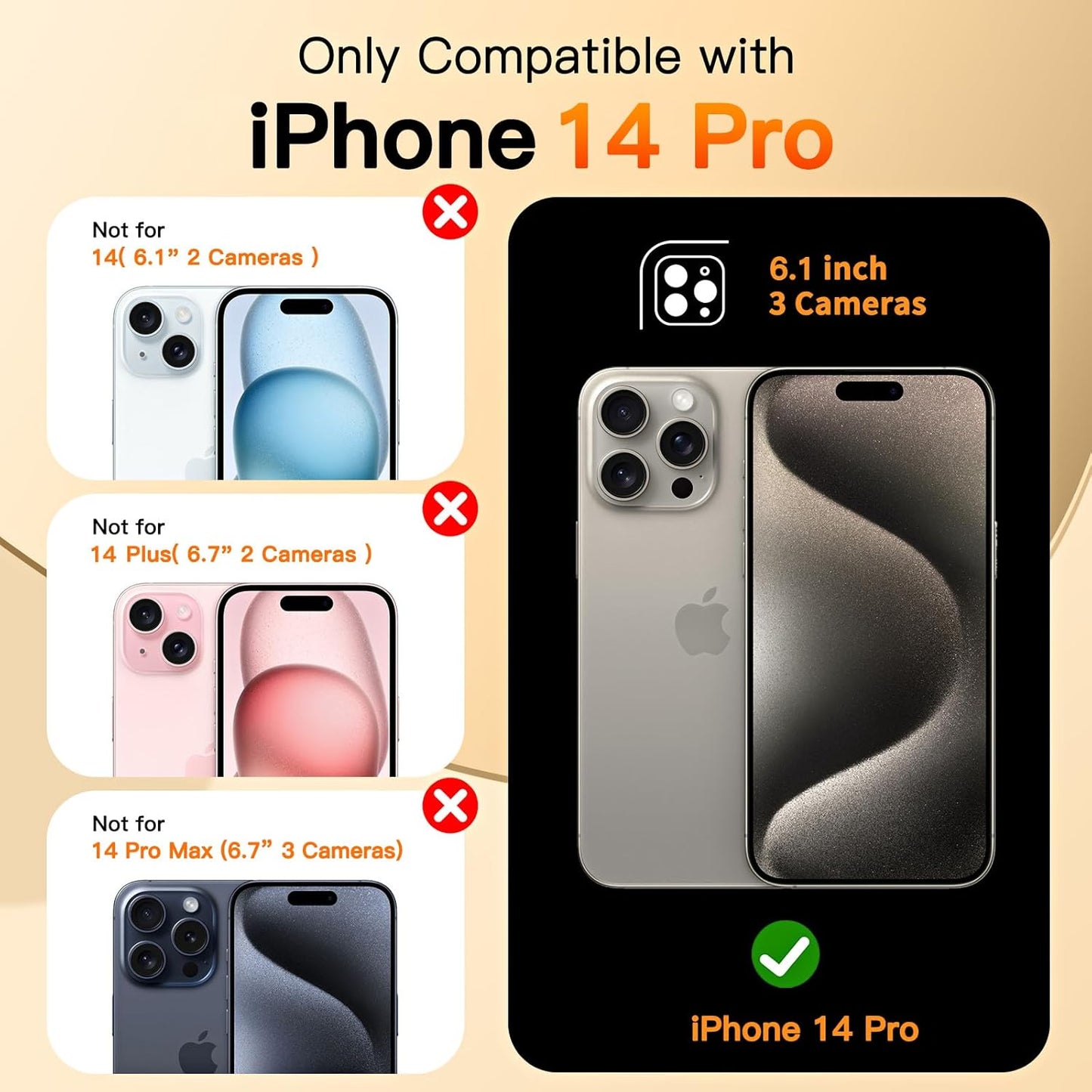 COOLQO for iPhone 14 Pro Case 6.1'' Upgraded 360° Spin Magnetic Stand [Compatible with Magsafe][Military Protection] Shockproof Protective Phone Holder Cover for iPhone 14 Pro, Green Gold