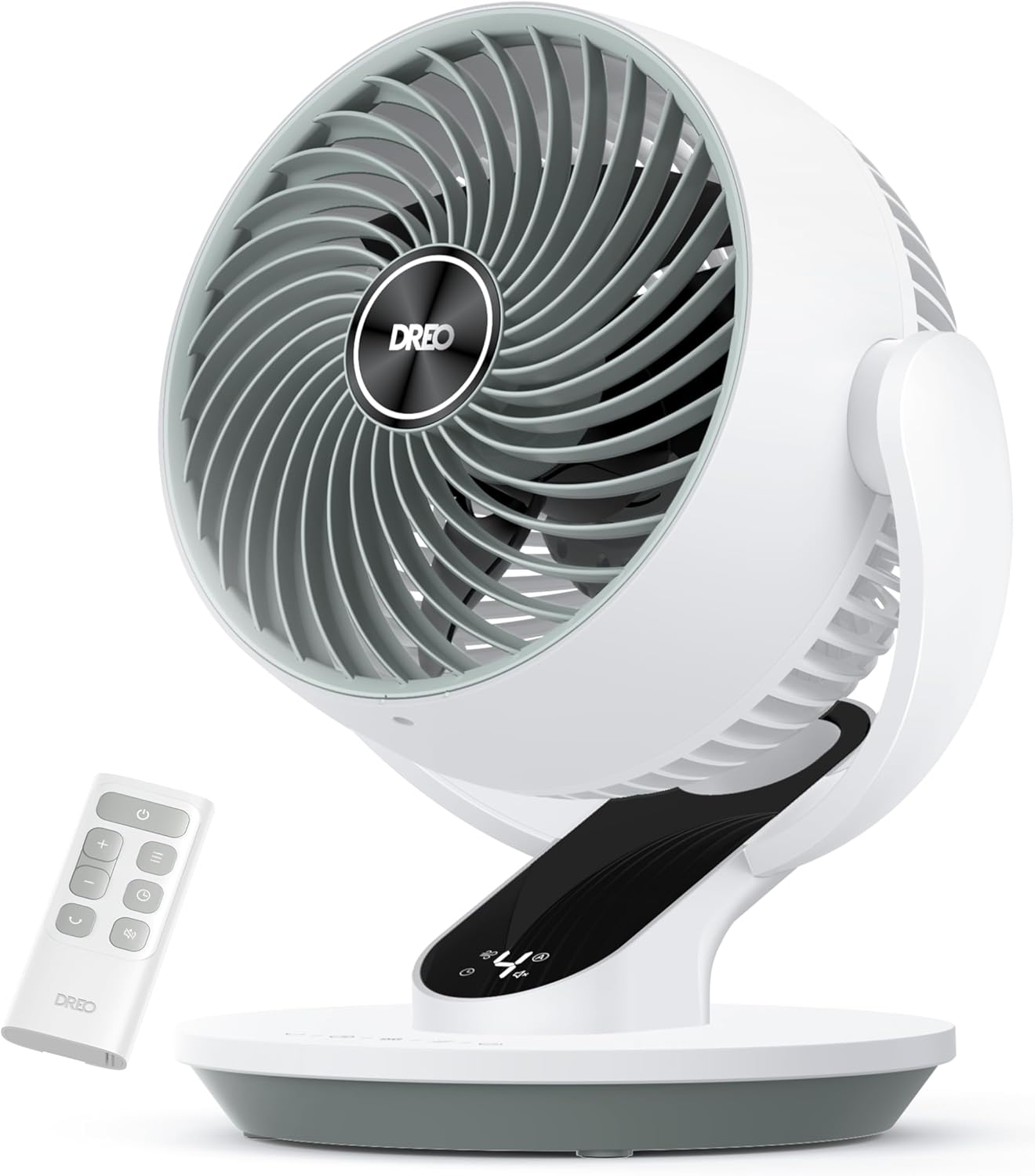 DREO Oscillating Fan for Bedroom, 13 Inch Quiet Table Fans for Home Whole Room, 70ft Powerful Airflow, Desk Air Circulator Fan with Remote, 120° Adjustable Tilt, 4 Speeds, 8H Timer, for Office Desktop