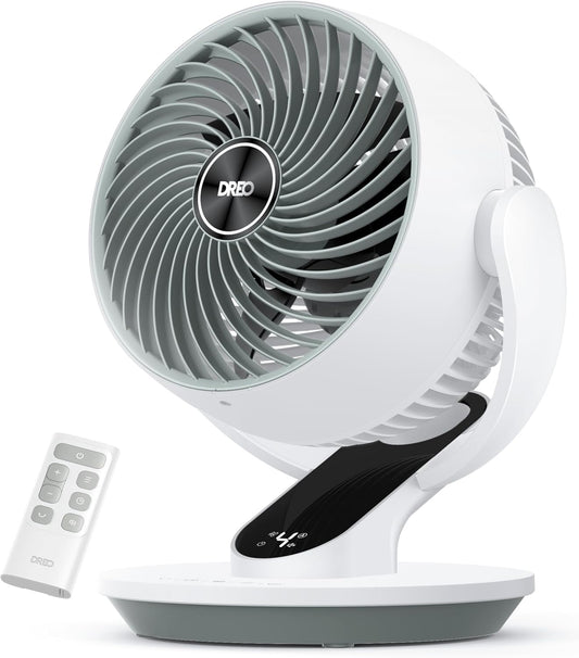 DREO Oscillating Fan for Bedroom, 13 Inch Quiet Table Fans for Home Whole Room, 70ft Powerful Airflow, Desk Air Circulator Fan with Remote, 120° Adjustable Tilt, 4 Speeds, 8H Timer, for Office Desktop