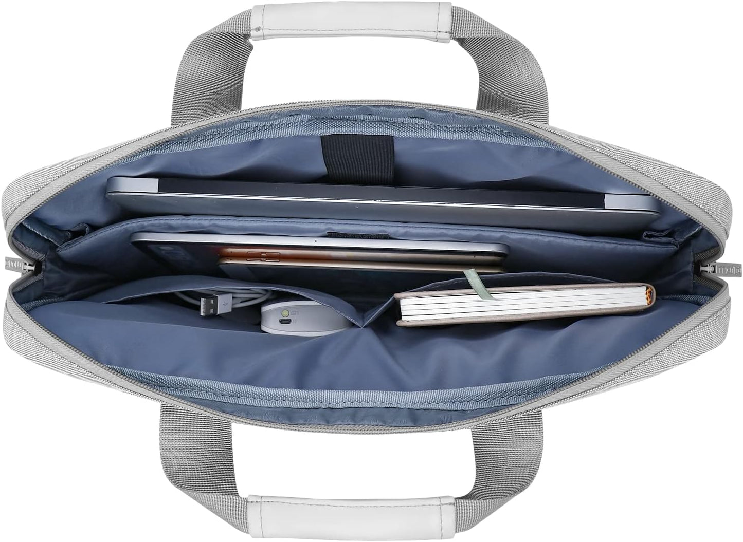 MOSISO Laptop Shoulder Bag, Computer Bag with 2 Raised&1 Flapover&1 Horizontal Pocket&Handle&Belt