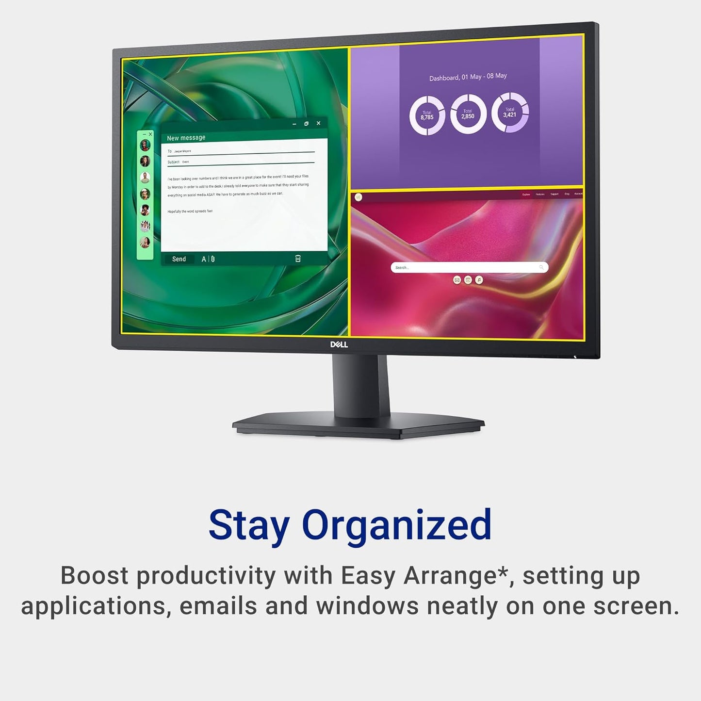 Dell 27 SE2725H Monitor - 27-Inch Full HD (1920x1080), VA Panel, Tilt Functionality, Certified by TÜV Rheinland for 3-Star Eye Comfort - Black