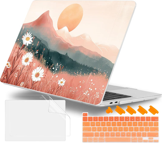 Case for MacBook Pro 13 inch with/Without Touch Bar (2016-2022, M2 A2338 M1 A2289 A2251 A2159 A1989 A1706 A1708), Hard Shell + Keyboard Cover + Dust Plug, Mountains