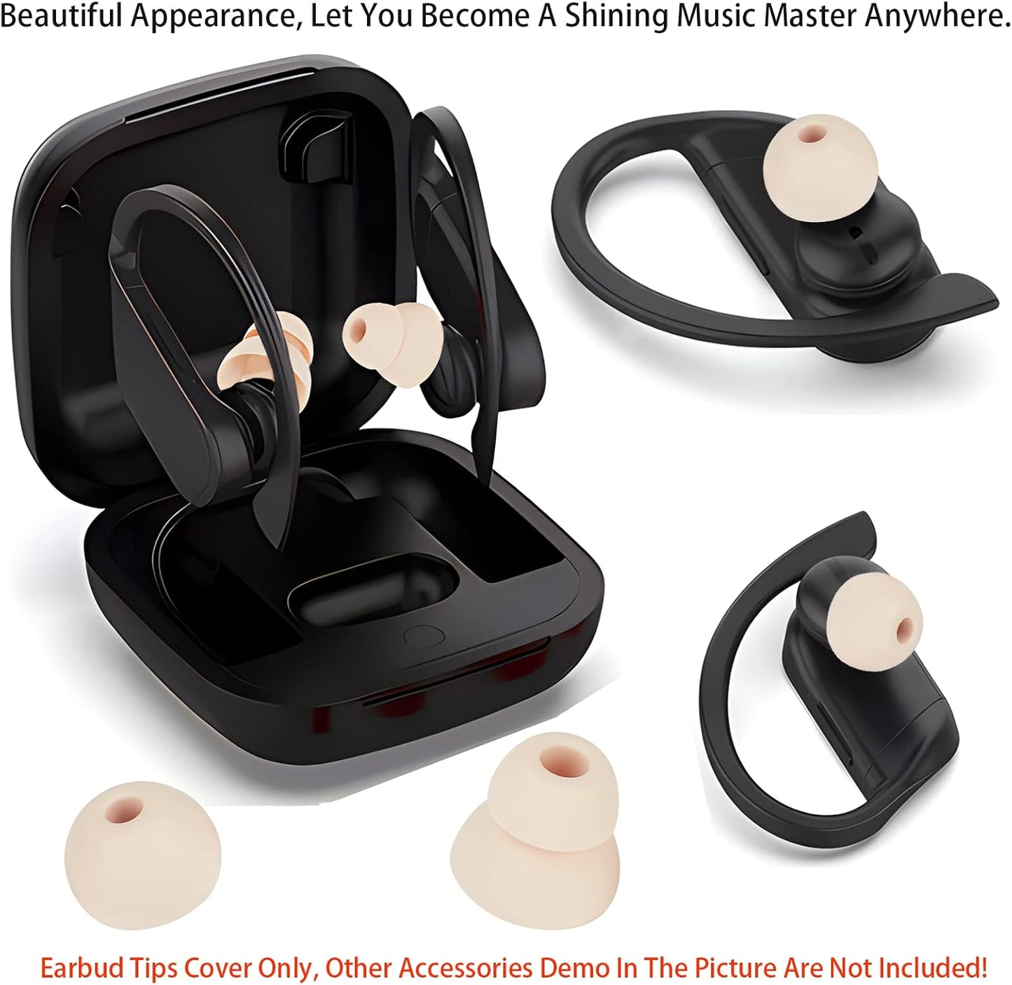 Earbud Tips Earbud Replacement Tips Replacement Earbud Tips Silicone Earbud Tips Headphone Covers Replacement Ear Pads Compatible with Powerbeats Pro Beats Wireless Earphone Headphones 4 Pairs(Gold)