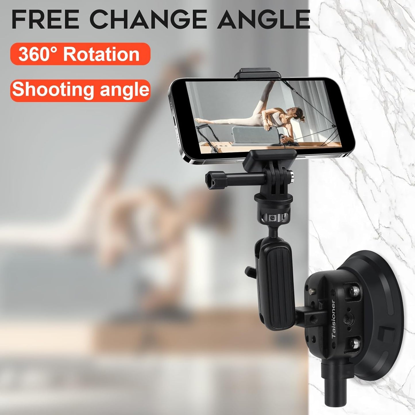 4.5"/14cm Camera Suction Cup Mount with Ball Head Quick Release Magic Arm Metal on Car Boat Windshield Window for Camera/DSLR Action Video Shooting