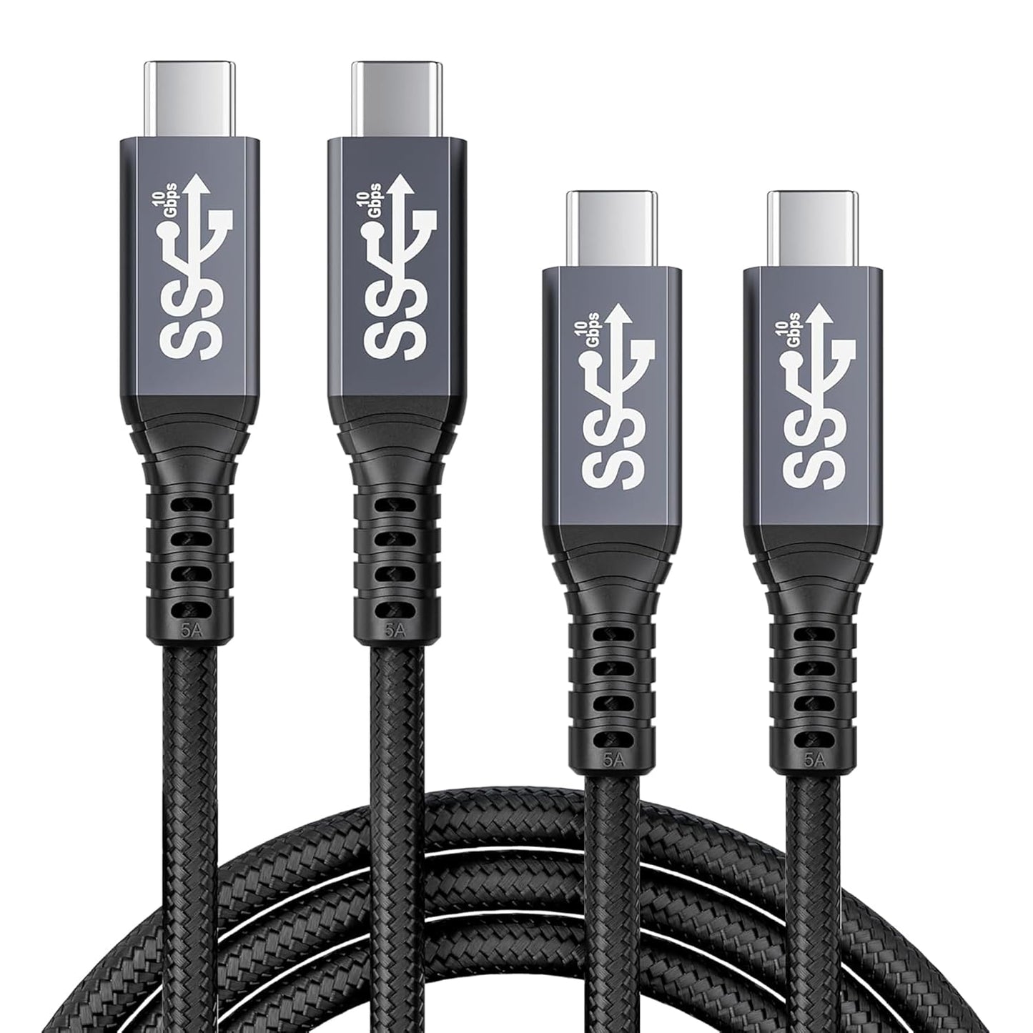 2pack USB c Cable 3.3FT,usbc to usbc 3.1,10gbps Data Transfer USB-c Video 4K Monitor Cable 100W High Speed Fast Charging Cord Compatible with Thunderbolt3