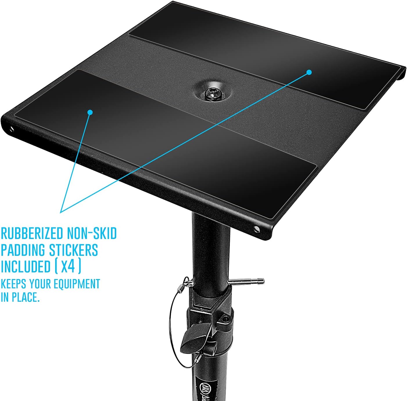AxcessAbles Studio Monitor Speaker Stands Pair. 80lb Capacity per Stand. Adjustable Height 26" - 42". Metal Constructed Stands Ideal for Surround Sound, Bookshelf and Monitoring Speakers