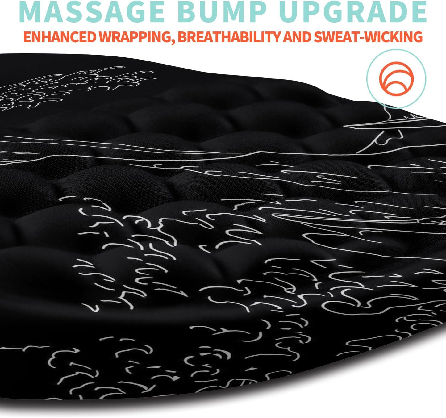 Ergonomic Mouse Pad Wrist Support with Memory Foam Massage Bulge, Carpal Tunnel Pain Relief Mousepad Wrist Rest for Mouse(12x8 inch,Sea Wave)