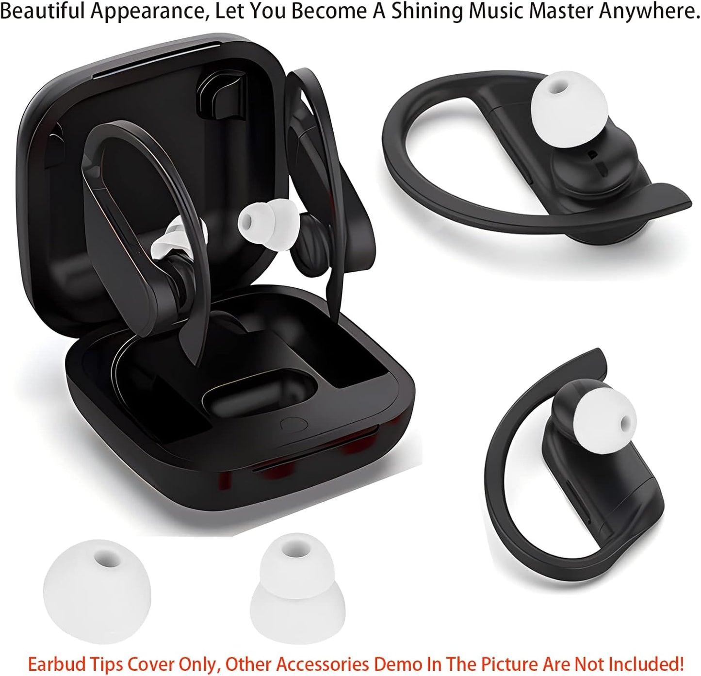 Earbud Tips Replacement Earbud Tips Earbud Replacement Tips Headphones Replacement Ear Pads Ear Tips for Earbuds Compatible with Powerbeats Pro Beats Wireless Earphone Headphones 4 Pairs (Light Grey)