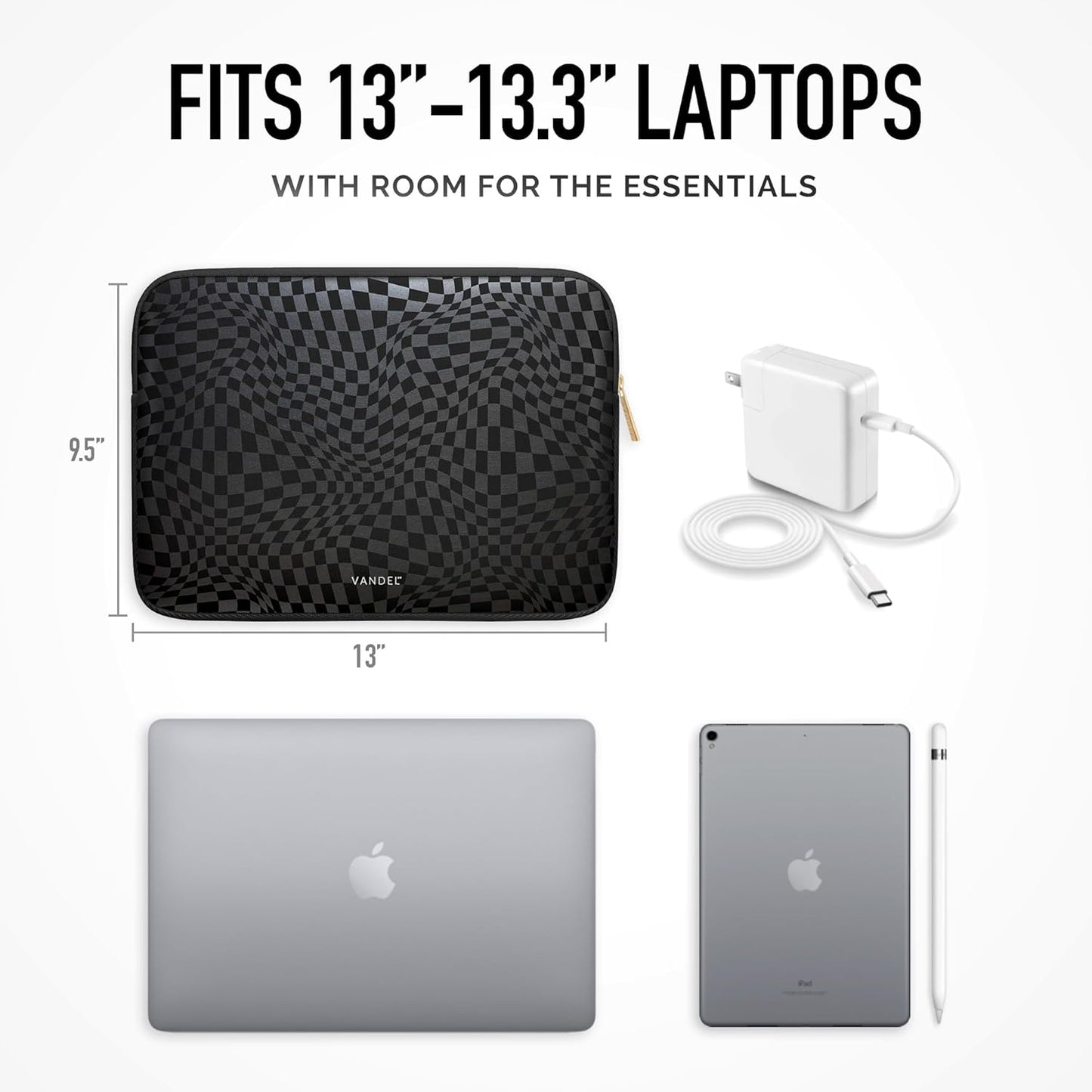 Vandel Slim Laptop Sleeve 13-13.3 inch Laptop Case for Macbook Air 13/Pro 13 Inch- Protective Macbook Case Sleeve, Tablet Carrying Bag Pouch for Lap Top Notebook, Chromebook, Dell, Asus Computer Cover