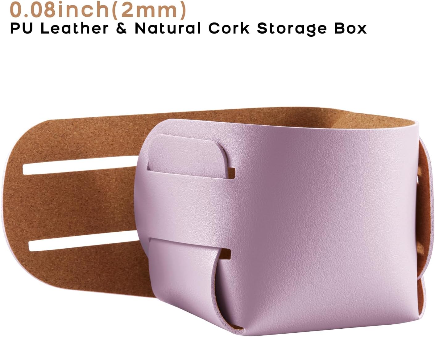 HOMIEAZICOZI 2-Pack Cork Leather Desk Accessories Storage - Pencil Pen Holder - Makeup Brush Holder Organizer - Stylish Addition to Home Decor (Purple)