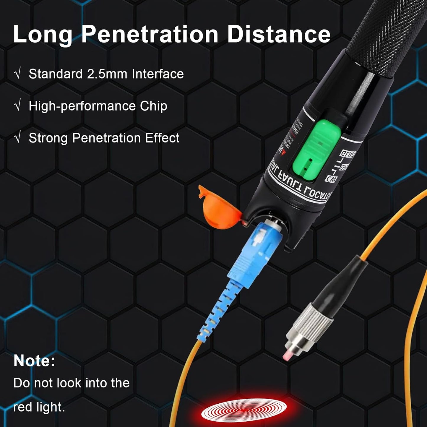 Fiber Optic Tools Cable Tester FC SC Power Meter & 2.5mm 30mV Visual Fault Locator with Sc, Fc Connector and Shoulder Toolkit