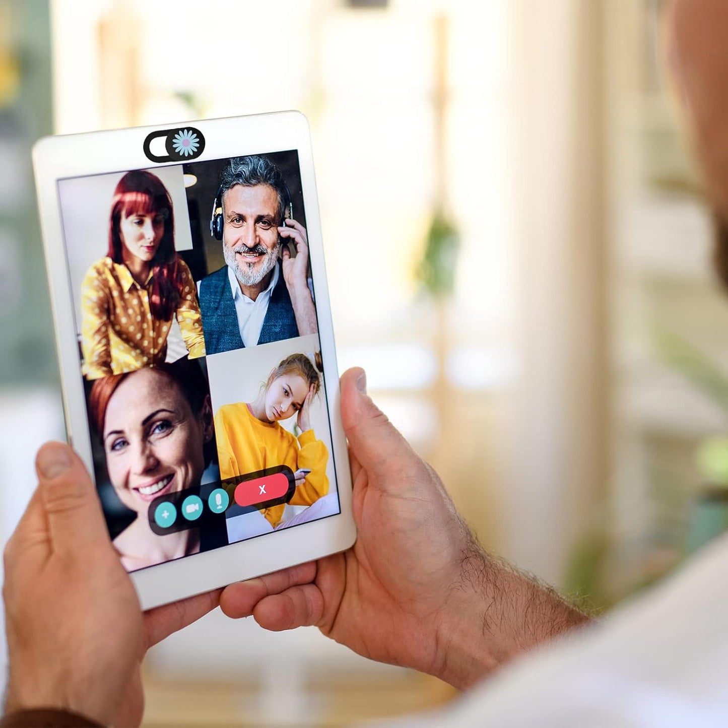 Laptop Camera Cover Slide 6 Pack Ultra Thin Slide Laptop Camera Cover for Echo Show, Cellphone, Computer, Tablet, Chromebook, PC - Daisy