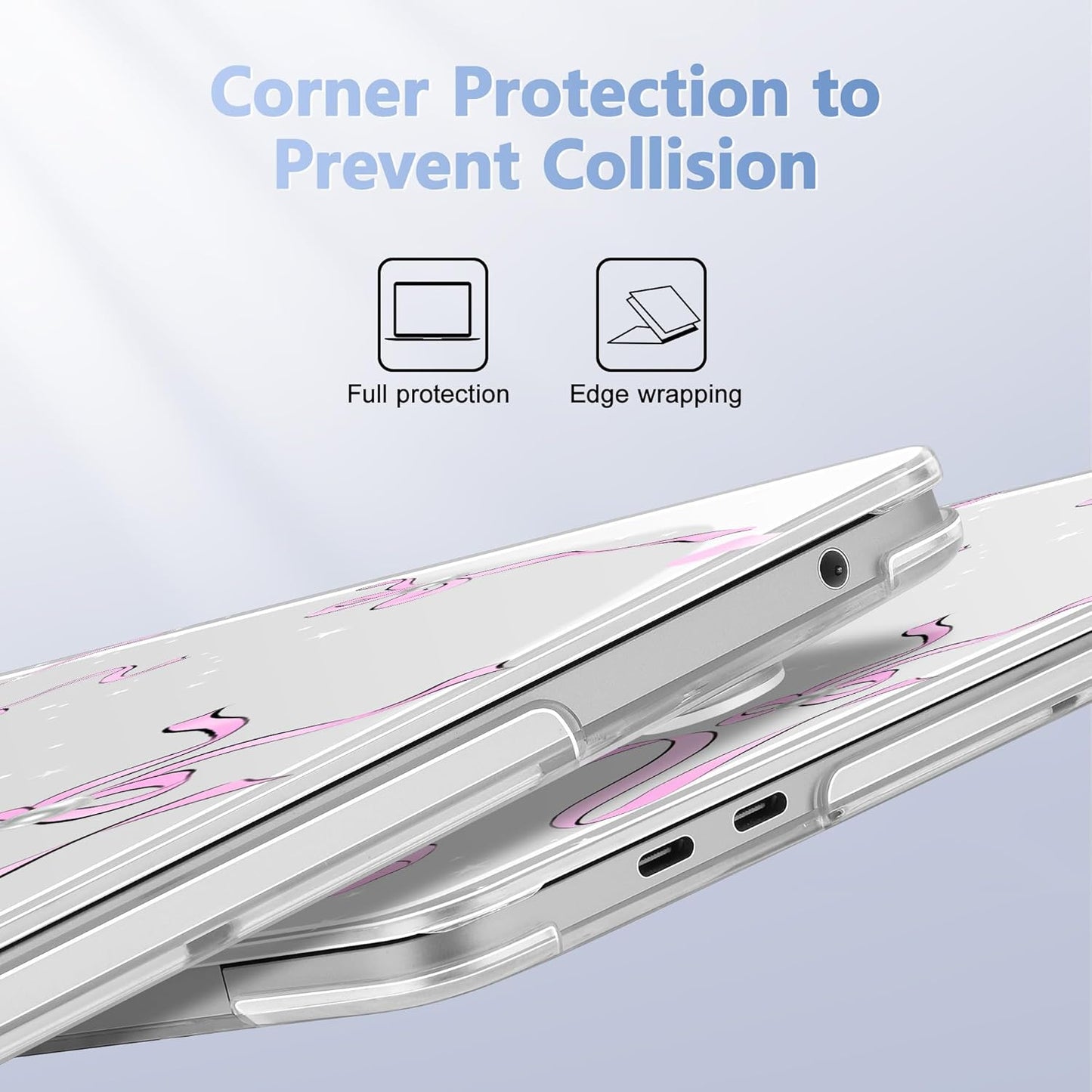 May Chen for MacBook Pro 13 inch Case 2022 2021 2020 Release A2338 M2 M1 A2289 A2251, Plastic Crystal Hard Shell Case Cover for MacBook Pro 13 inch Touch Bar Fits Touch ID, Pearl Bow