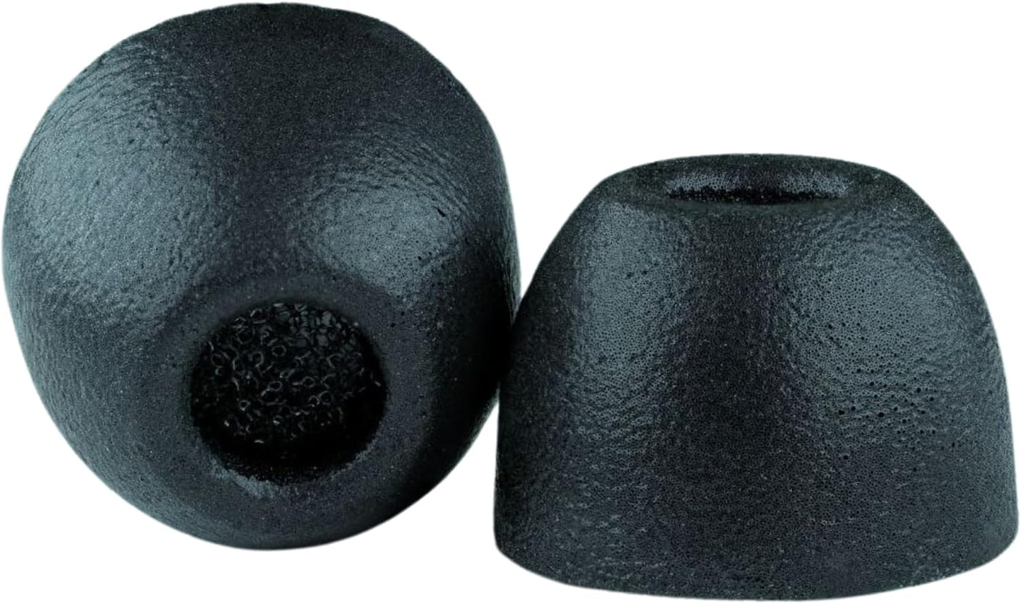 Comply 100 Core Series | Memory Foam Replacement IEM Ear Tips for Etymotic, Westone, Klipsch & More | Superior Noise Isolation, Ultimate Comfort, Secure Fit | Round, Black, (S/M/L) (3 Pairs)