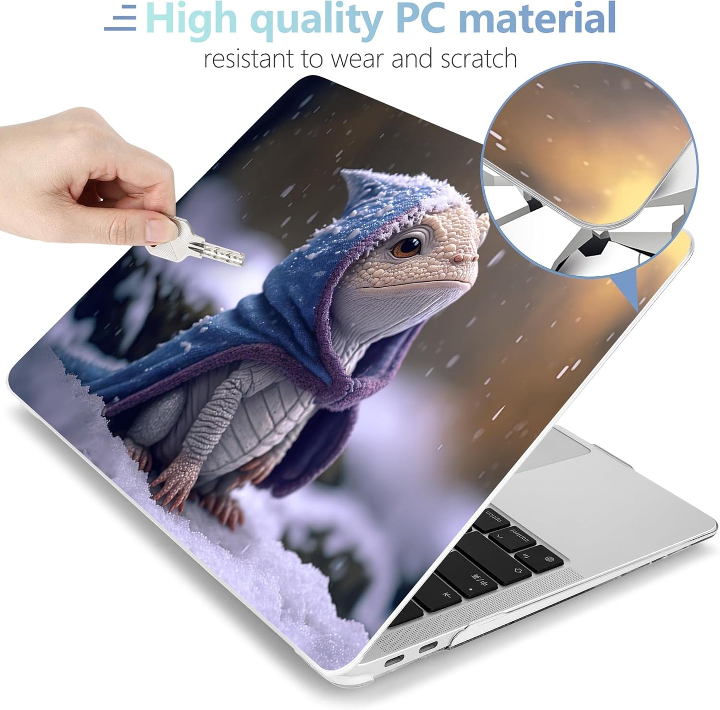 MEEgoodo for MacBook Air 13 inch Case 2021 2020 2019 2018 Released A2337 M1 A2179 A1932 with Touch ID, Plastic Hard Shell & Keyboard Cover Compatible with MacBook Air Case 13.3, Cute Dragon Cub