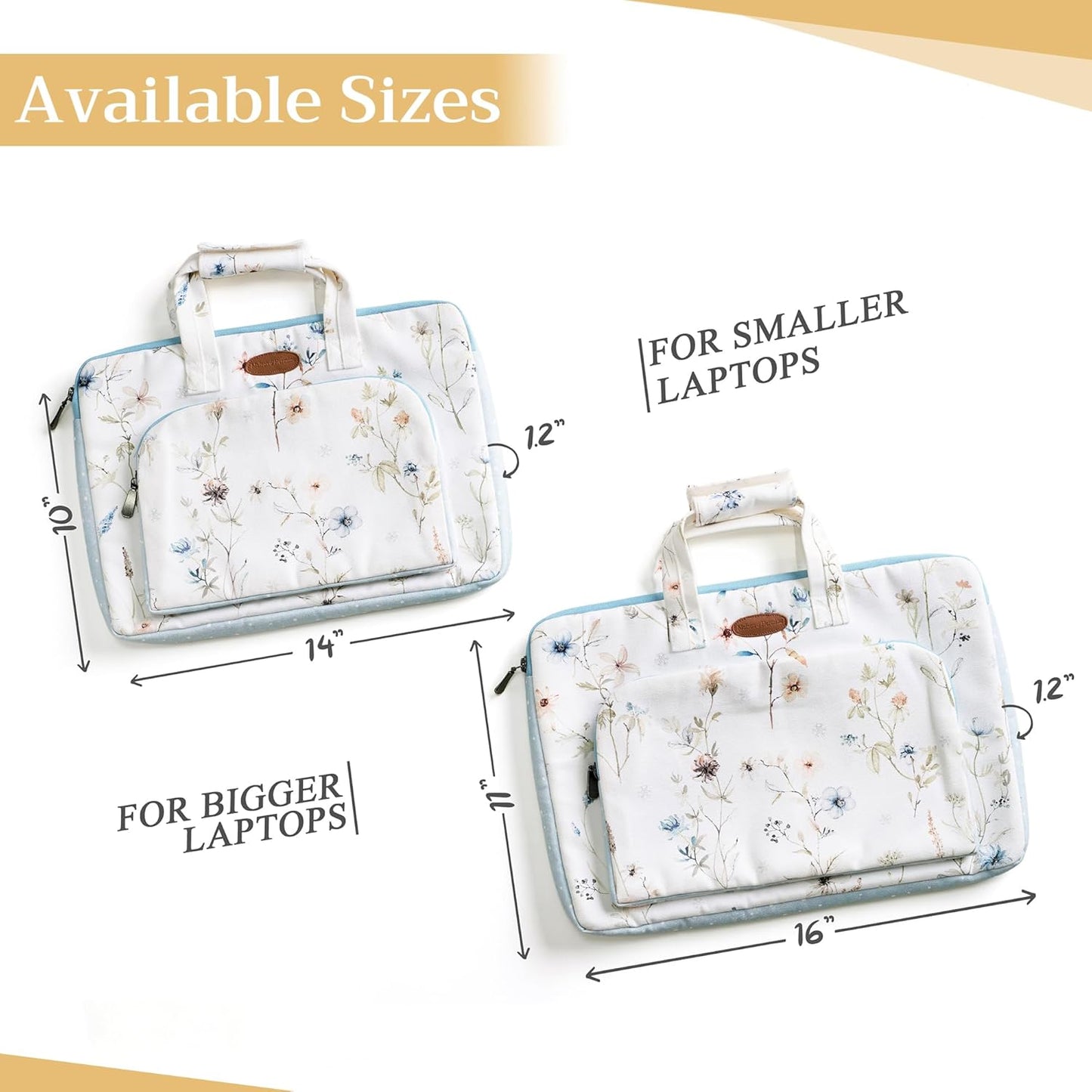 Maison d'Hermine Laptop bag with front pocket Stain and water repellent Cotton canvas