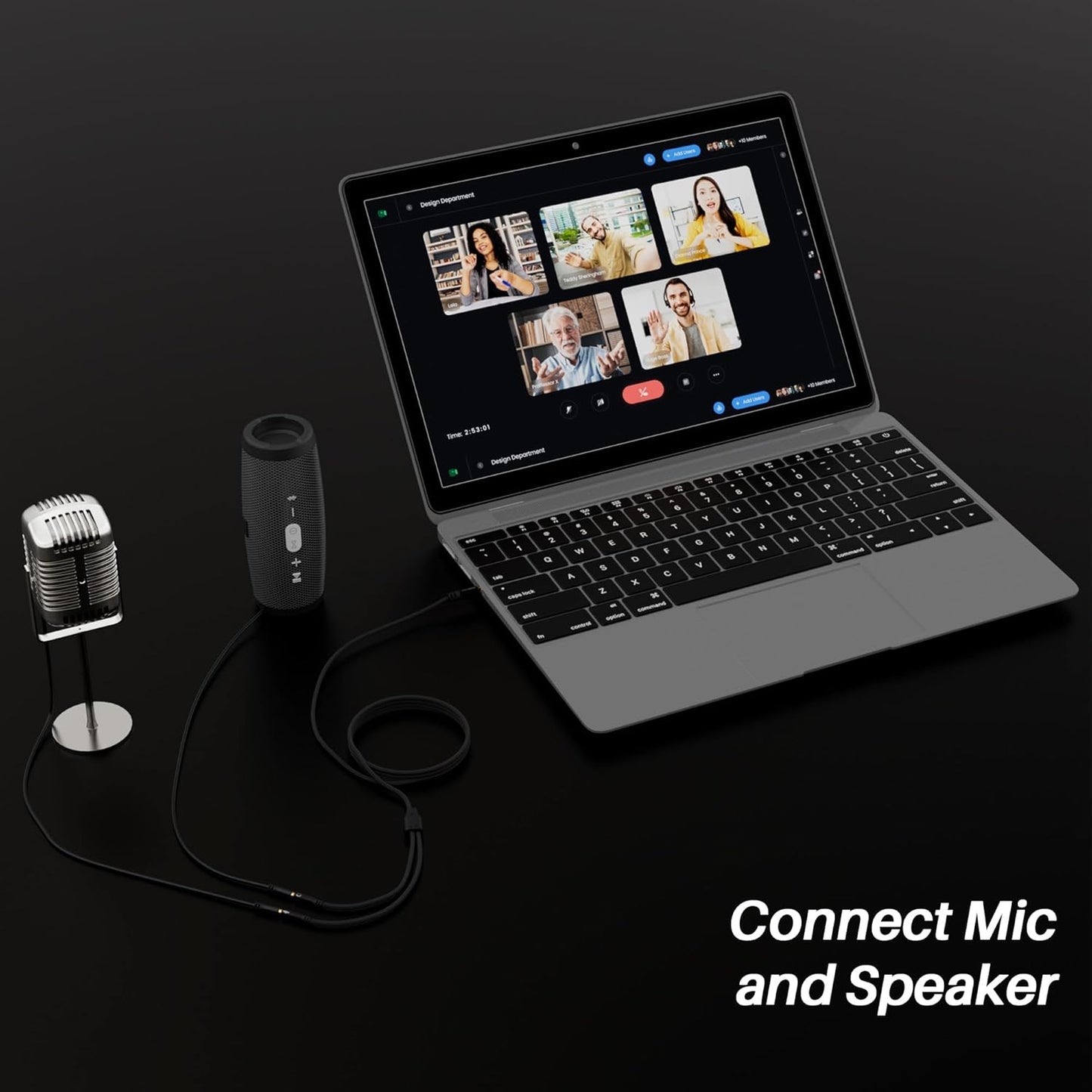 1/8inch Aux Headphone Splitter 2 Way Cable 1FT, 3.5mm 1 Male to 2 Female Mic and Audio Y TRRS Adapter, Compatible with Headset Earphone Switch 2/PS4/PS5 Steam Deck Xbox PC Laptop Phone Tablet Gaming